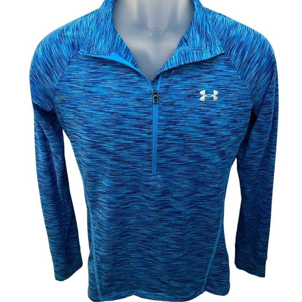 UNDER ARMOUR Blue Marled Lightweight Pullover 1/4 Zip Women S Small